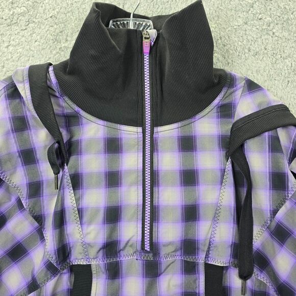 Lululemon Athletica Women's Purple Black Run Reflective Jacket With Hood Size 6 - Picture 2 of 12
